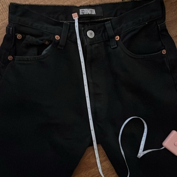 REFORMATION x LEVI’s Repurposed Black Jeans Button Fly Size 24 - Picture 11 of 14